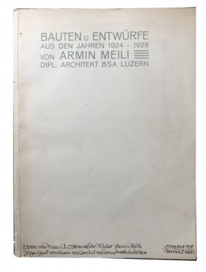 Bauten u. Entwürfe aus den Jahren 1924–1928