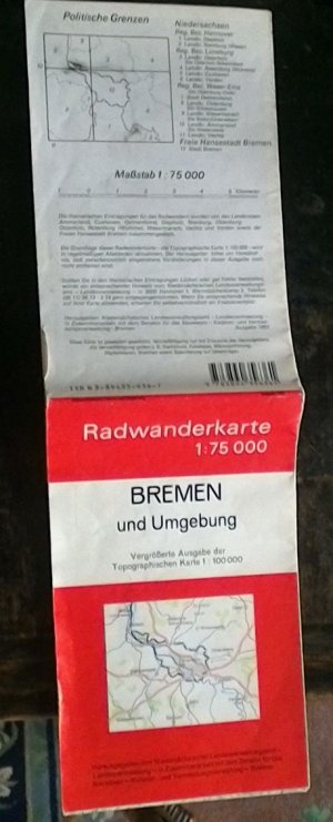 gebrauchtes Buch – Radwanderkarte – Topographische Karte/ Radwanderkarte 1:75000 Bremen und Umgebung