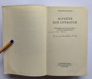 antiquarisches Buch – Theodor Fontane – Aufsätze zur Literatur