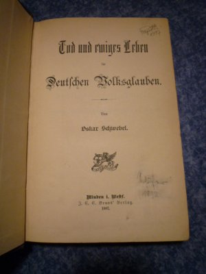 antiquarisches Buch – Schwebel, Oskar: – Tod und Ewiges Leben im Deutschen Volksglauben.