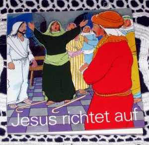 gebrauchtes Buch – Hrsg.: Amt für missionarische Dienste ; Heinz Giebeler  – Jesus richtet auf. Die große Einladung - Bildfolge für  jung und alt, Heft 30. Mini-Buch