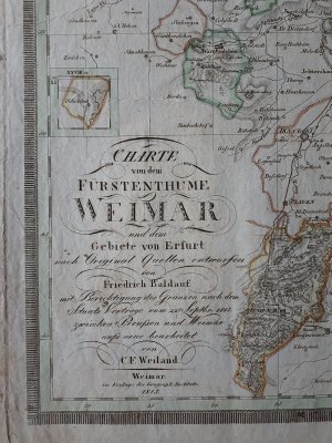 Charte von dem Fürstenthume Weimar und dem Gebiete von Erfurt nach Original Quellen entworfen