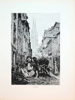 antiquarisches Buch – Quimper, Bretagne, France, vue ca. 1875