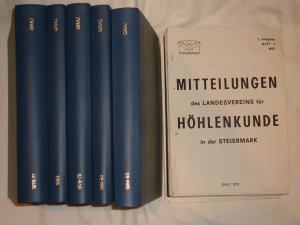 Mitteilungen des Landesvereines ( Landesvereins ) für Höhlenkunde in der Steiermark. 22 Jahrgänge: 1-22 (1972-1993)