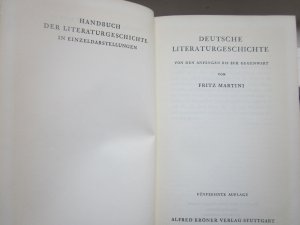 antiquarisches Buch – fritz martini – deutsche literaturgeschichte