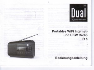 DUAL, Portables WIFI Internet und UKW Radio IR 5, Bedienungsanleitung