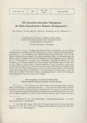 gebrauchtes Buch – T. Engeser, J – Die kretazisch-alttertiäre Tektogenese des Basko-Kantabrischen Beckens (Nordspanien)