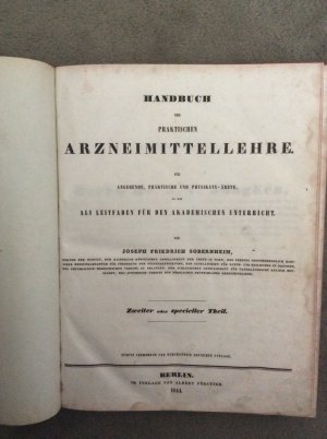 Handbuch der praktischen Arzneimittellehre ( "Zweiter oder specieller Theil" )