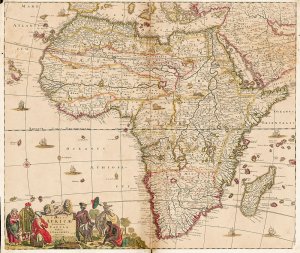 Historische Landkarte: Afrika 1698 (Plano-Reprint)