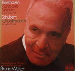 Beethoven Schicksalssinfonie Nr.5 c-moll - op.67) und Schubert Unvollendete (Nr.8 h-moll) mit Columbia Symphonie Orchester / New Yorker Philharmoniker u.d.L.v. Bruno Walter (Vinyl-LP)