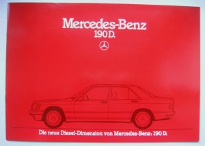 Prospekt Mercedes-Benz 190D (Diesel) - Baureihe W201 - von 1984 - 24 Seiten - deutsche Ausgabe - KEIN NACHDRUCK