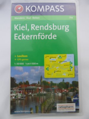 2 x KOMPASS Wanderkarte - Kiel, Rendsburg, Eckernförde (714) + Naturpark Holsteinische Schweiz (720)