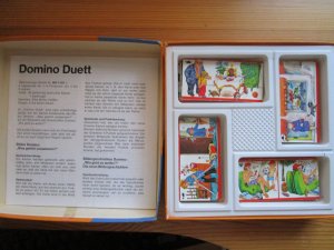 gebrauchtes Spiel – Erika Müller-Albert;Design – Ravensburger Domino-Duett. 1975; Design Erika Müller-Albert