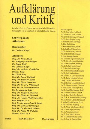 Aufklärung und Kritik • 3/2010 • Schwerpunkt Atheismus