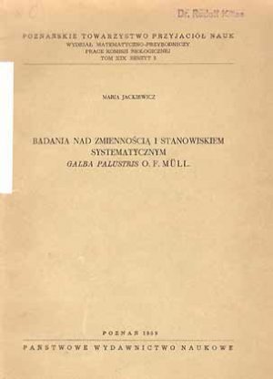 antiquarisches Buch – M Jackiewicz – Badania nad zmiennoscia i stanowiskiem systematycznym Galba palustris O. F. Müll. antiquarisches Buch – M Jackiewicz – Badania nad zmiennoscia i stanowiskiem systematycznym Galba palustris O. F. Müll.