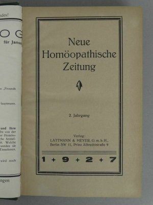 9 Jahrgangsbände -- Neue Homöopathische Zeitung -- 1927 - 1935