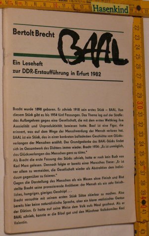 Baal. Eine Leseheft zur DDR-Erstaufführung in Erfurt 1982