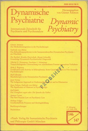 gebrauchtes Buch – Ammon, Günther  – Dynamische Psychiatrie / Dynamic Psychiatry 146/147