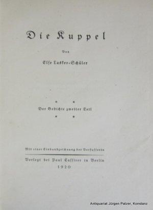 antiquarisches Buch – Else Lasker-Schüler – Die Kuppel