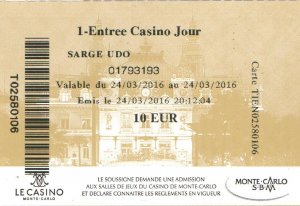 gebrauchtes Buch – Eintrittskarte:  Casino von Monaco