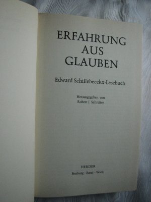 gebrauchtes Buch – Robert Schreiter – Erfahrung aus Glauben