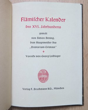 Flämischer Kalender des XVI. Jahrhunderts