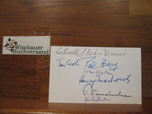 gebrauchtes Buch – Harry Markowitz, Paul Berg – Autographed Card 8 Nobel Prize Winners // Autogramm Autograph signiert signed signee