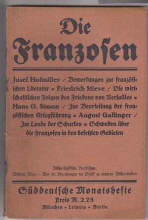 antiquarisches Buch – Divers – Die Franzosen Süddeutsche Monatshefte 17. Jahrgang Heft 9