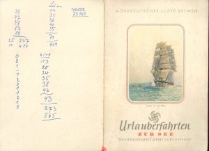 antiquarisches Buch – Urlauberfahrten zur See - Norddeutscher Lloyd Bremen: Tagesprogramm vom 24. Oktober 1937