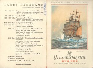 antiquarisches Buch – Urlauberfahrten zur See - Norddeutscher Lloyd Bremen: Tagesprogramm vom 26. Oktober 1937