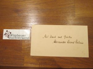 Autograph / Autogramm: Signierte Visitenkarte "Mit Dank und Grüßen" /// Autogramm Autograph signiert signed signee