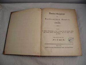 Bundes=Gesetzblatt des Norddeutschen Bundes, 1868, No.1 bis incl. 35