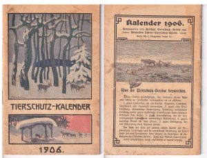 Tierschutz-Kalender 1906 Jugendstil Titelblatt von Alfred Mohrbutter