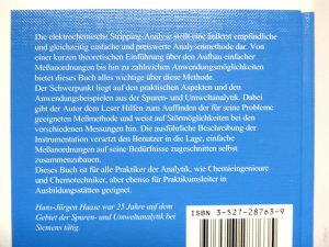 gebrauchtes Buch – Haase, H.-J – Elektrochemische Stripping-Analyse - Eine Einführung für Praktiker