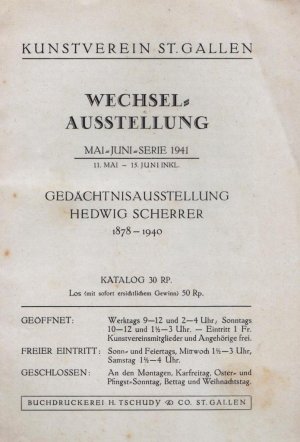 antiquarisches Buch – Imboden Kaiser und andere – HEDWIG SCHERRER: Gedächtnisausstellung 1878-1940. kATALOG.