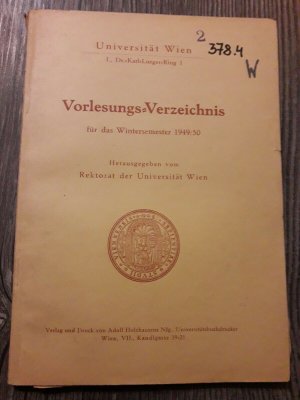 antiquarisches Buch – Universität Wien - Wintersemester 1949/50 - Vorlesungsverzeichnis