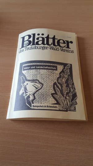 Blätter des Teutoburger-Wald-Vereins - Biotop ist Artenschutz 1/86