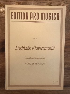 Liedhafte Klaviermusik Ed.-Nr. 167