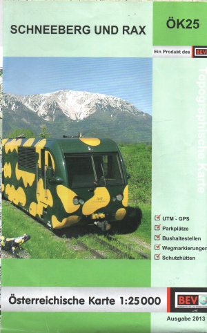 gebrauchtes Buch – Schneeberg und Rax ÖK25 - Österreichische Karte 1:25000 mit Verzeichnis der Wanderwege