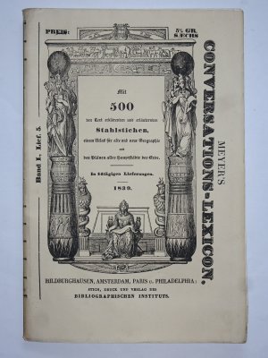 antiquarisches Buch – Meyer Joseph - Meyer's Konversationslexikon mit 2 Stahlstichtafeln – Meyer's Conversations-Lexicon im seltenen Originallieferungsumschlag