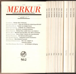 Merkur. Deutsche Zeitschrift für Europäisches Denken. 50. Jahrgang 1996, 11 Hefte, darunter Doppelheft 9/10 (562-573 Jan.-Dez.; so komplett).