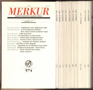 Merkur. Deutsche Zeitschrift für Europäisches Denken. 51. Jahrgang, 11 Hefte, darunter Doppelheft 9/10 (574-585 Jan.-Dez.; so komplett).