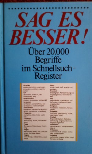 gebrauchtes Buch – Sag es besser