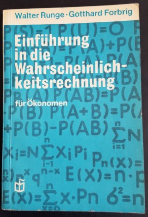 antiquarisches Buch – Walter Runge – Einführung in die Wahrscheinlichkeitsrechnung für Ökonomen