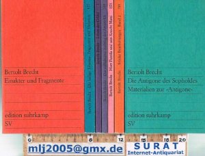 gebrauchtes Buch – Bertold Brecht – Herr Puntila und sein Knecht Matti / Der aufhaltsame Aufstieg des Arturo Ui / Enakter und Fragmente / Die heilige Johanna der Schlachthöfe. Bühnenfassung, Fragmente, Variationen / Leben des Galilei / Stücke, Bearbeitungen, Band 2 / Die Antigone des Sophokles. Materialien zur "Antigone". (7 Bücher)