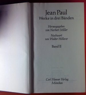 gebrauchtes Buch – Herausgegeben von Norbert Miller – Jean Paul. Werke II. Werke in drei Bänden. Band II.