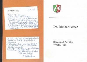 Zwei Bände Reden und Aufsätze, 1952 bis1978 & 1978 bis 1988 - mit handschriftl. Dokument