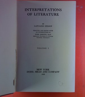 Interpretations of Literature. Volume I.