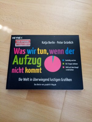 gebrauchtes Buch – Berlin, Katja; Grünlich – Was wir tun, wenn der Aufzug nicht kommt - Die Welt in überwiegend lustigen Grafiken Das Beste von graphitti-blog.de