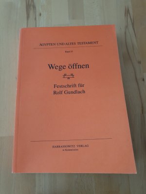 Wege öffnen: Festschrift für Rolf Gundlach zum 65. Geburtstag